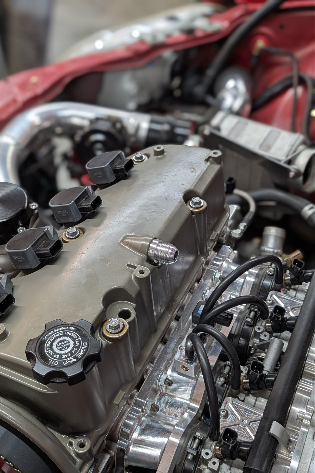 D17 Valve cover -10AN breather fitting